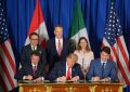 Firman el T-MEC, los presidentes de México, Estados Unidos y Canadá